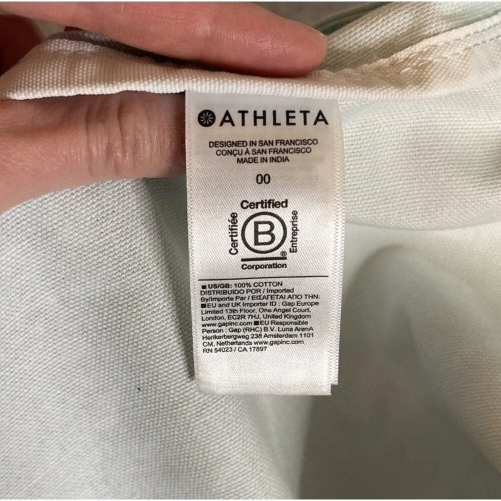 ATHLETA Tote Bag Gym Blue Ombre Large Canvas Shopping Bag 19x13x7 Travel NWT